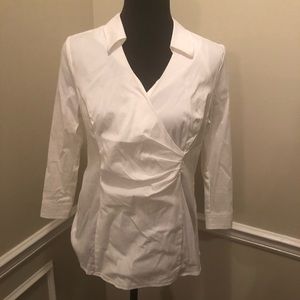 Faux wrap, 3/4 length sleeve blouse